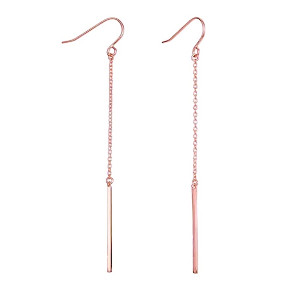 ⚜️𝟯𝟬%𝗢𝗙𝗙 𝗯𝘂𝗻𝗱𝗹𝗲𝘀 𝟯+⚜️ NEW Gold Bar Chain Stainless Steel Drop Earrings - Picture 4 of 9